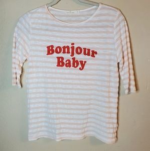 Michelle by Comune T-shirt Striped Bonjour Baby Youth Womens Small